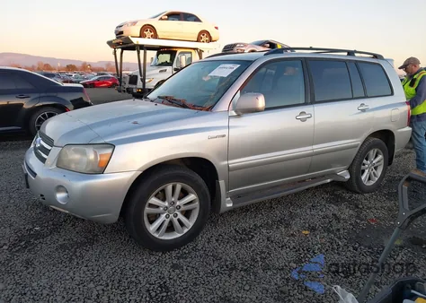 2006 Toyota Highlander Hybrid Limited V6 z USA, uszkodzony, nr VIN JTEEW21A860013400